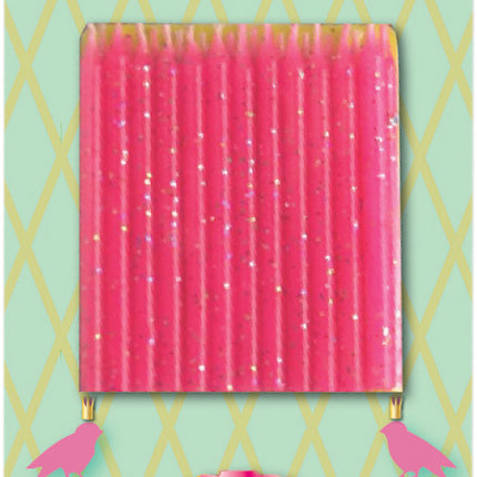 Feestbazaar Roze Prinsessen Kaarsjes - 12 Stuks