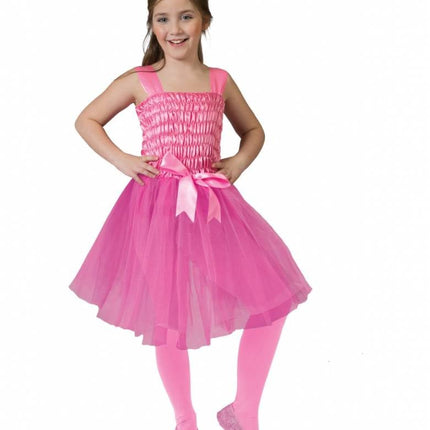 Feestbazaar Roze Prinsessenjurk kind met strik