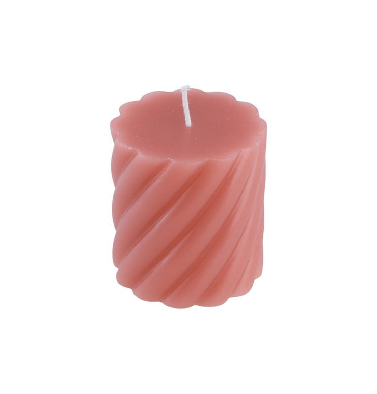 Feestbazaar Roze Spiraalvormige Kaars (7x7,5cm)