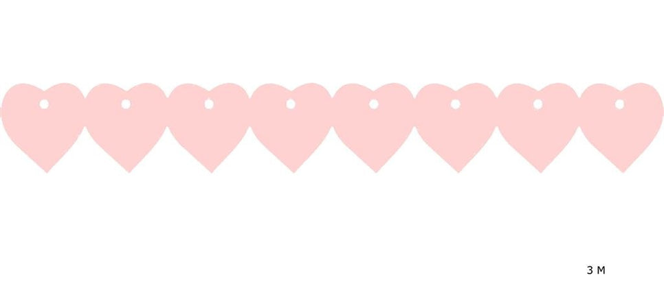 Feestbazaar Roze Valentijns slinger (3m)