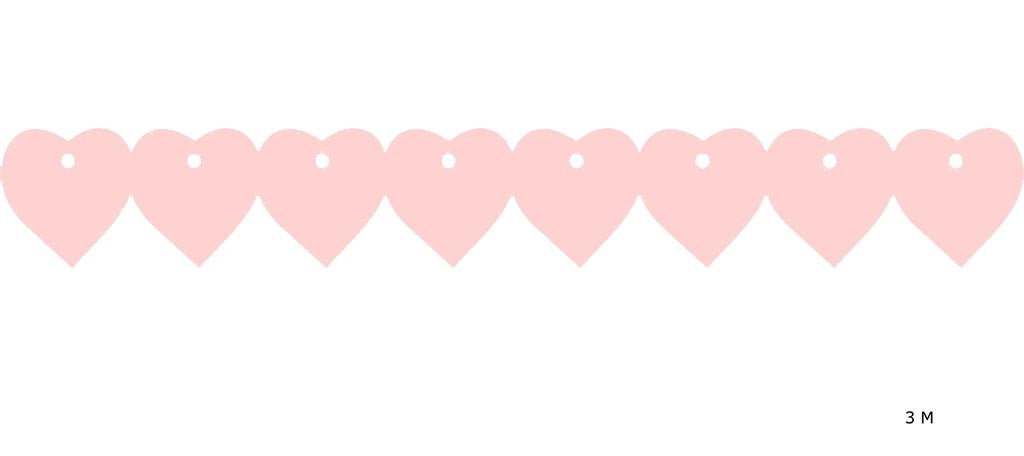 Feestbazaar Roze Valentijns slinger (3m)