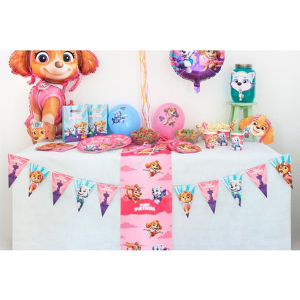 Feestbazaar Roze vlaggenlijn Paw Patrol © 190 cm