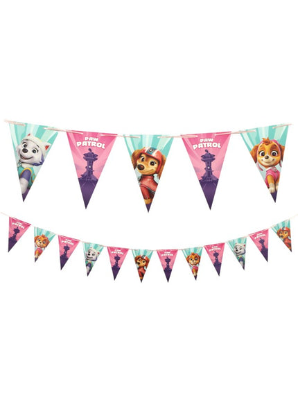Feestbazaar Roze vlaggenlijn Paw Patrol © 190 cm