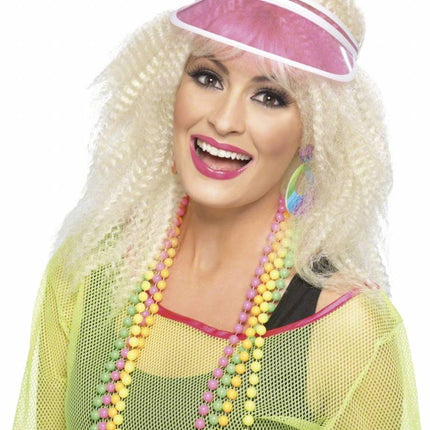 Feestbazaar Roze zonneklep laag model