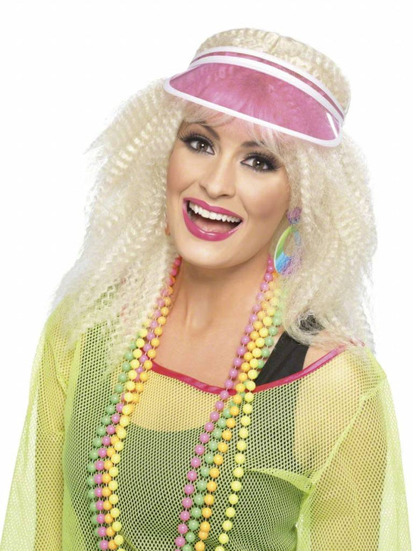 Feestbazaar Roze zonneklep laag model