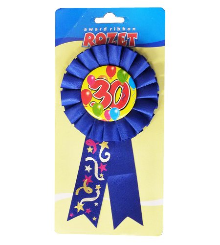 Feestbazaar Rozet ballon 30 blauw