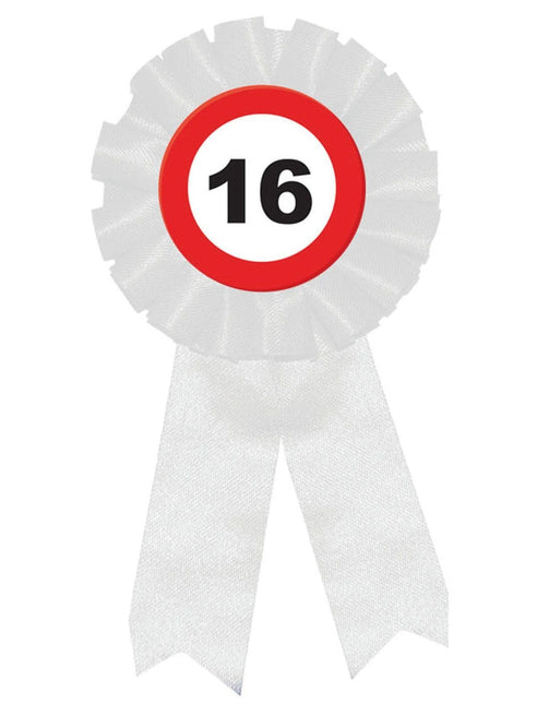 Feestbazaar Rozet Verkeersbord 16 Jaar