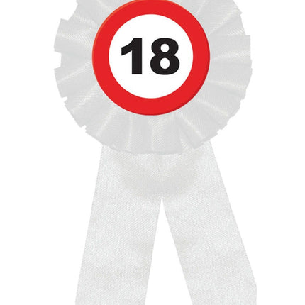 Feestbazaar Rozet Verkeersbord 18 Jaar