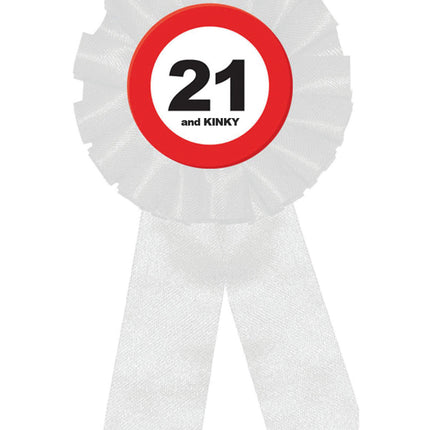 Feestbazaar Rozet Verkeersbord 21 Jaar