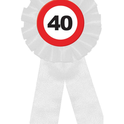 Feestbazaar Rozet Verkeersbord 40 Jaar
