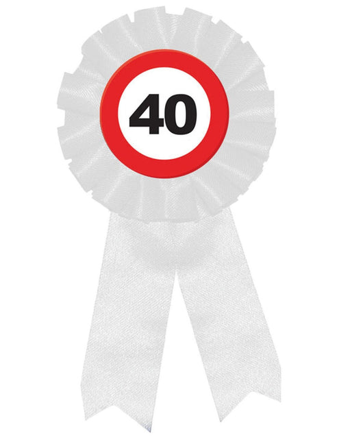 Feestbazaar Rozet Verkeersbord 40 Jaar