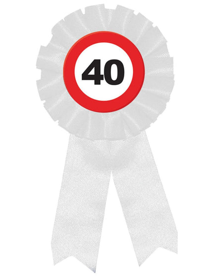 Feestbazaar Rozet Verkeersbord 40 Jaar