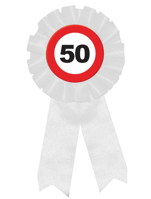 Feestbazaar Rozet Verkeersbord 50 Jaar