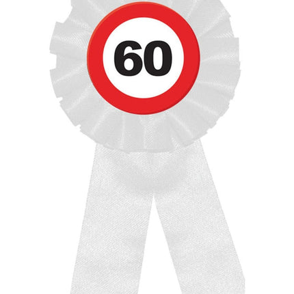 Feestbazaar Rozet Verkeersbord 60 Jaar
