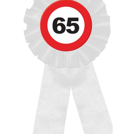 Feestbazaar Rozet Verkeersbord 65 Jaar
