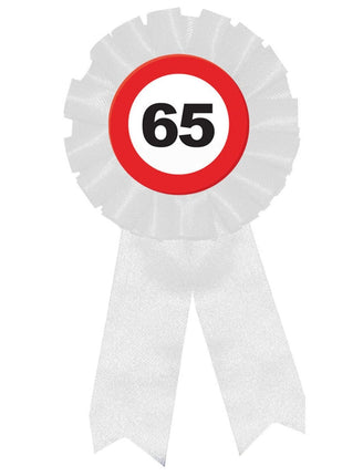 Feestbazaar Rozet Verkeersbord 65 Jaar