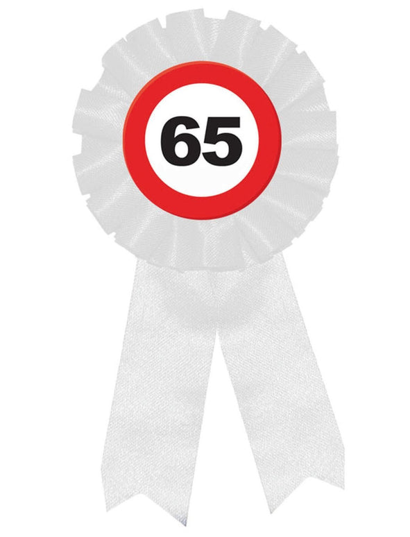 Feestbazaar Rozet Verkeersbord 65 Jaar