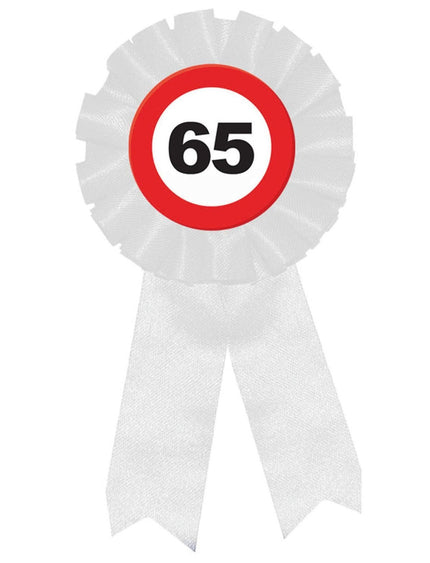 Feestbazaar Rozet Verkeersbord 65 Jaar