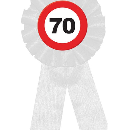 Feestbazaar Rozet Verkeersbord 70 Jaar