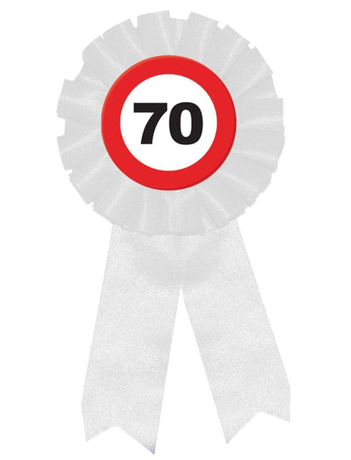 Feestbazaar Rozet Verkeersbord 70 Jaar