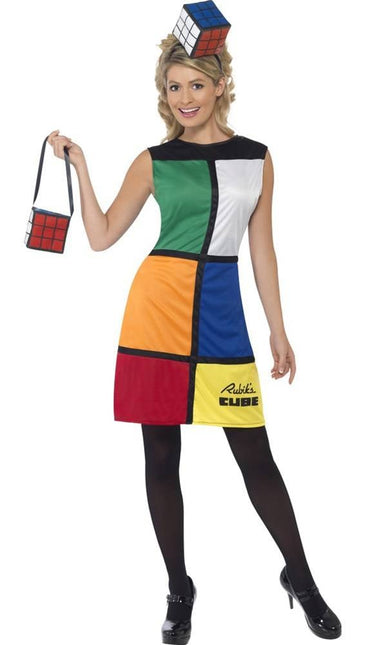 Feestbazaar Rubiks Kubus kostuum vrouw