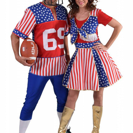 Feestbazaar Rugby speler Amerika kostuum man