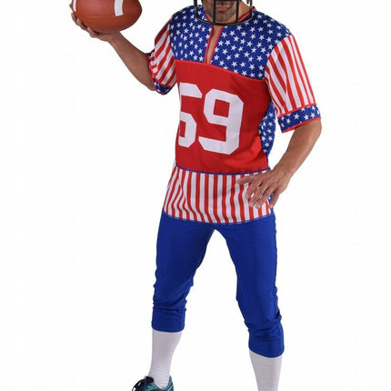 Feestbazaar Rugby speler Amerika kostuum man