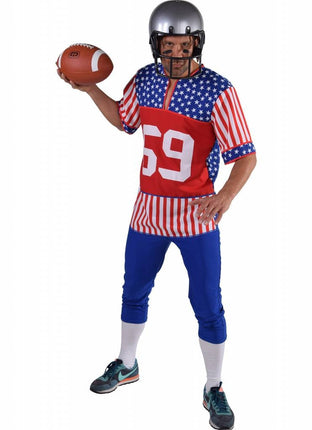 Feestbazaar Rugby speler Amerika kostuum man