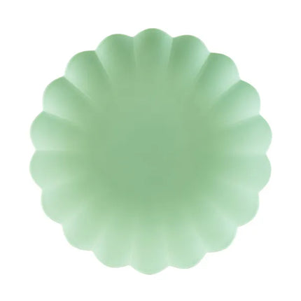 Feestbazaar Saliegroene Kunststof Borden Kartelrand 22cm (4st)