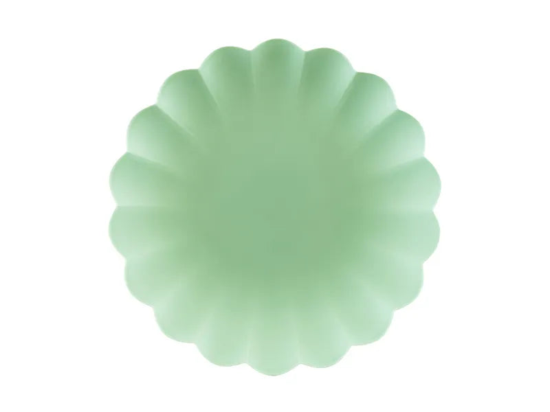Feestbazaar Saliegroene Kunststof Borden Kartelrand 22cm (4st)