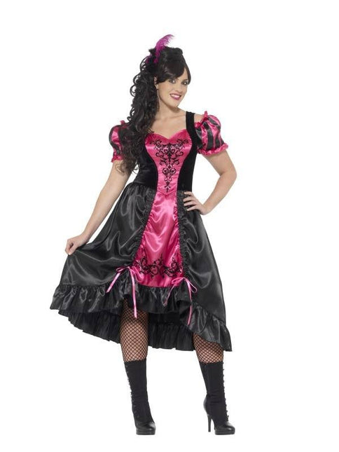 Feestbazaar Saloon girl kostuum plus size