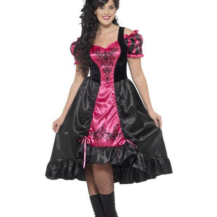 Feestbazaar Saloon girl kostuum plus size