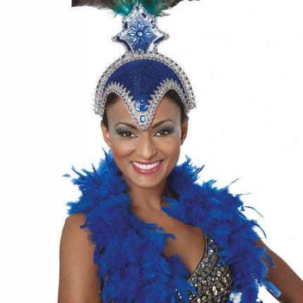 Feestbazaar Samba hoofdtooi blauw