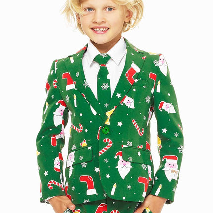 Feestbazaar Santaboss Kids Pak Groen Opposuits