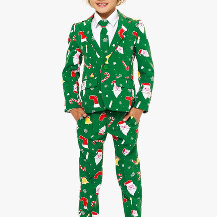 Feestbazaar Santaboss Kids Pak Groen Opposuits