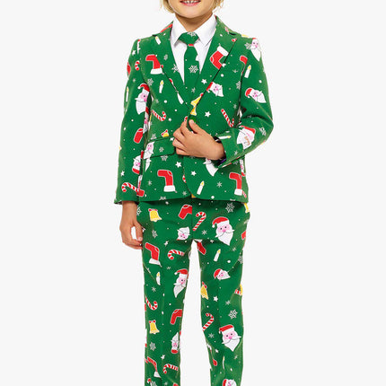 Feestbazaar Santaboss Kids Pak Groen Opposuits