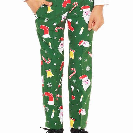 Feestbazaar Santaboss Kids Pak Groen Opposuits