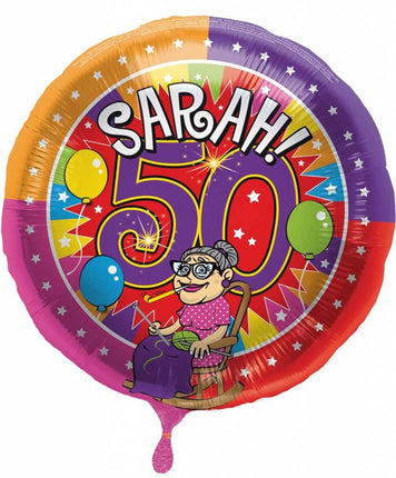 Feestbazaar Sarah 50 jaar Knalfeest folieballon - 43cm