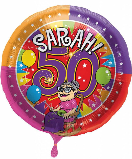 Feestbazaar Sarah 50 jaar Knalfeest folieballon - 43cm