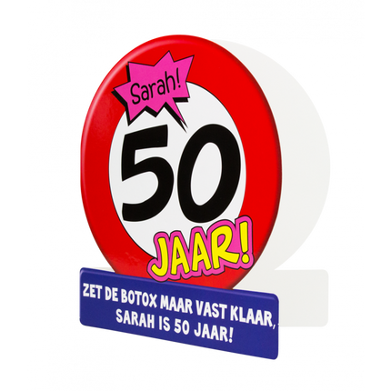 Feestbazaar Sarah Wenskaart Verkeersbord