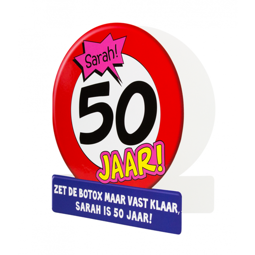 Feestbazaar Sarah Wenskaart Verkeersbord