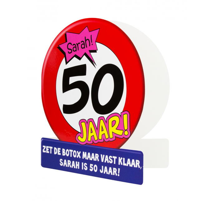 Feestbazaar Sarah Wenskaart Verkeersbord