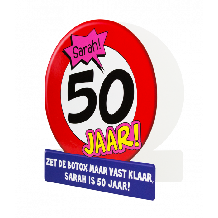 Feestbazaar Sarah Wenskaart Verkeersbord