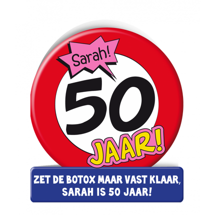 Feestbazaar Sarah Wenskaart Verkeersbord