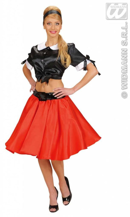 Feestbazaar Satijnen rokje met petticoat rood