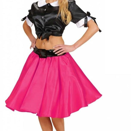 Feestbazaar Satijnen rokje met petticoat roze