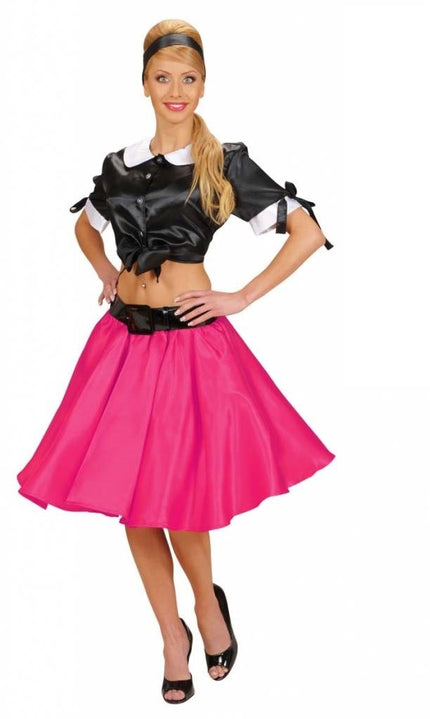 Feestbazaar Satijnen rokje met petticoat roze