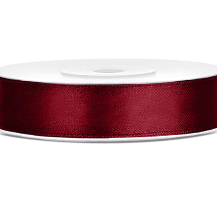 Feestbazaar Satijnlint Bordeaux Rood 12mm/25m