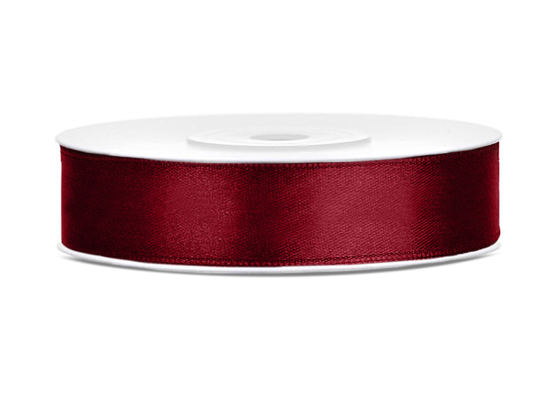 Feestbazaar Satijnlint Bordeaux Rood 12mm/25m