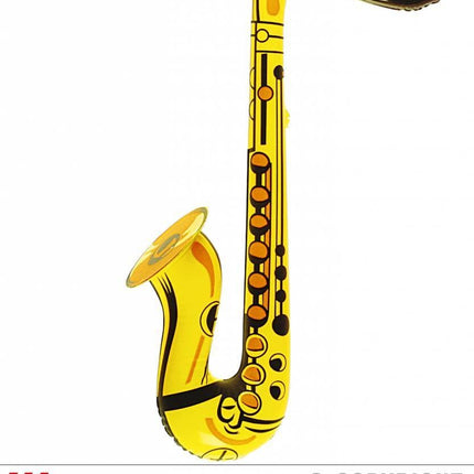 Feestbazaar Saxofoon opblaasbaar geel
